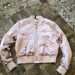 Blush Pink H & M Bomber Jacket size 10